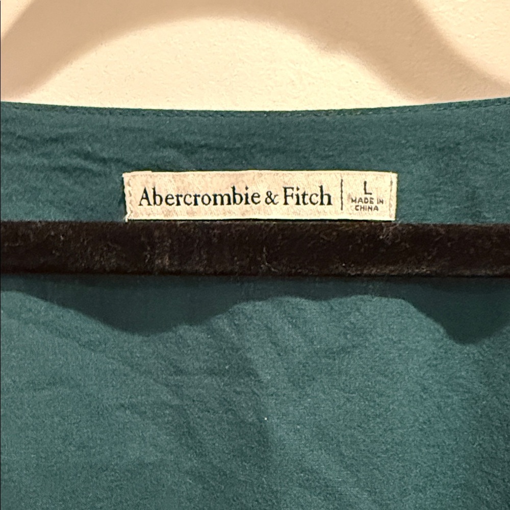 Abercrombie & Fitch Deep Teal Square-Neck Long Sleeve Blouse - Picture 2 of 3